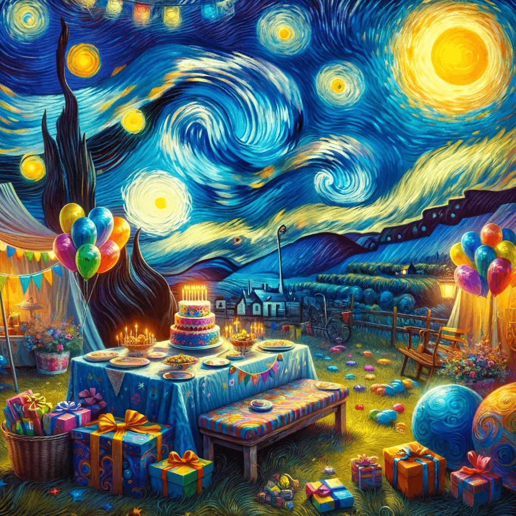 Van Gogh style birthday image
